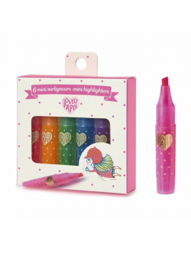 6 mini žymekliai - Neoniniai
