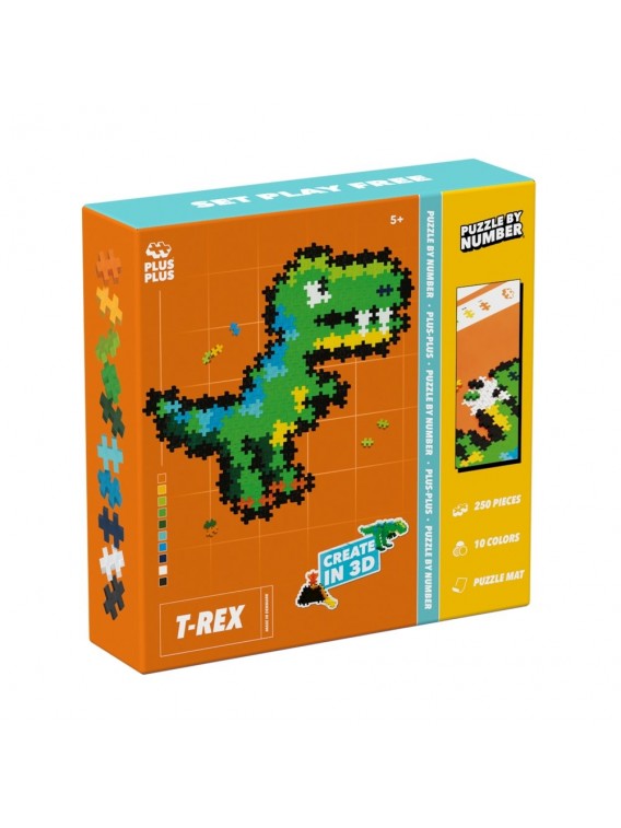 Plus Plus dėlionė pagal skaičius, T-REX, 250 det.
