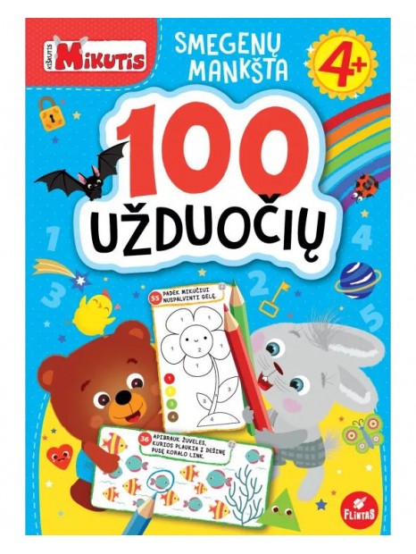 100 užduočių su kiškučiu Mikučiu keturmečiui
